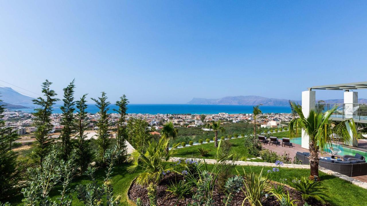 Villa Emilia I Luxury, Amazing Seaview, Next To The Town Kissamos Exterior photo